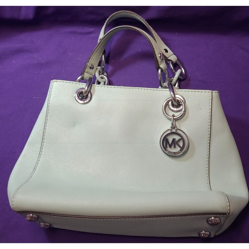 Michael Kors Cynthia Saffiano Satchel Seafoam Mint